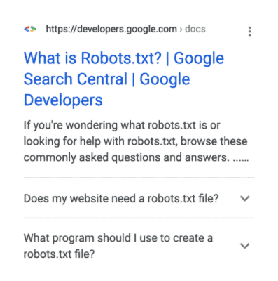 Snippet dla formatu FAQ w wyszukiwarce Google