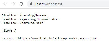 Zawartość pliku robotst.txt dla strony last.fm