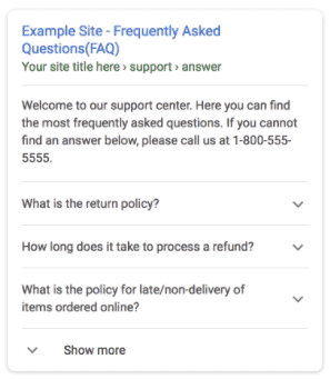  FAQ jako Rich Snippet w wyszukiwarce Google
